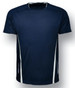 A navy blue kids' sports tee featuring white side accents and a logo. Ideal for active play or sports.