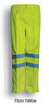 Fluro yellow unisex adults' pants featuring reflective tape. Includes an elastic waistband and branding.