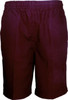Boys school shorts in a rich burgundy colour with an elastic waistband and no visible logo.