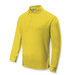 A long sleeve polo shirt in bright yellow, featuring a collar and a logo on the chest.