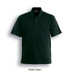 A bottle green polo shirt with a classic collar and short sleeves, featuring a logo on the chest.