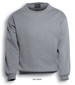 A grey marle unisex crew neck fleece jumper with long sleeves. It features a simple design and a brand logo.