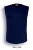 A navy and red sleeveless tank top with a logo on the upper front.