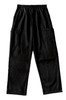 Black men's scrub pants featuring an elastic waistband and two side pockets. Suitable for uniforms or casual wear.