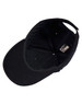 A black heavy brushed cotton cap featuring an internal label and ventilation holes.