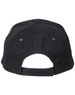 A black heavy brushed cotton cap with a curved brim and an adjustable strap at the back.
