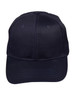 A navy blue polycotton twill cap with a structured design and a logo on the front.