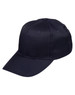 A navy polycotton twill cap featuring a curved brim and a sewing design, with a logo on the front.