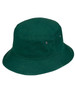 A green soft washed bucket hat with a round crown and a wide brim, featuring ventilation holes.