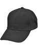 A black heavy brushed cotton cap with a buckle and a logo on the side.