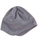 A grey polar fleece beanie with ear cover design, featuring a simple, unadorned style and no visible branding.