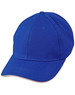 A blue Pique Mesh with Contrast Sandwich Cap featuring a structured design and a logo.