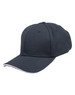 A navy blue cap with a textured mesh design and a contrasting trim. Features a branding logo.