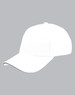 A white cap with a contrasting peak and an embroidered logo. Ideal for casual wear and outdoor activities.