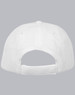 A white Pique mesh structured cap featuring an adjustable strap and a logo on the back.