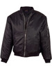 A black soft shell jacket with a zip front and ribbed cuffs, featuring a pocket on the sleeve and a logo.
