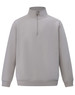 A light grey half-zip collar polar fleece jumper featuring long sleeves and a simple design.