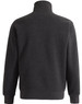 A dark grey 1/2 zip collar fleecy jumper with long sleeves and a casual fit. Features a branding logo.