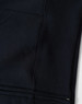 A black full-zip fleecy hoodie featuring a front pocket and a smooth texture. It has a logo on the fabric.