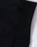 A black fleece hoodie featuring a full zip, showing the cuff and pocket detail. Includes a logo.