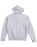 A grey ladies' full-zip fleecy hoodie with a hood and long sleeves, featuring a simple design and branding.