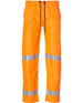 Hi-Vis safety pants in bright orange with reflective 3M tape details. Features an elastic drawstring waist and logo branding.