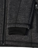 A men's heather bonded fleece jacket in dark grey, featuring a zippered front and ribbed cuffs.