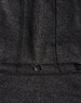 A black heather fleece jacket featuring a zip closure and two snap buttons at the hem. It has a logo present.