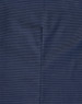 A close-up of a navy blue fabric with a pin dot pattern, showcasing the texture of the shirt.