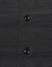 A black button-up shirt featuring a pin dot pattern and two buttons visible on the front. It has a logo.