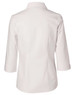 A women's fine twill button-up shirt in white, featuring 3/4 sleeves and a classic collar.