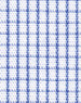 A patterned fabric featuring a mini blue check design on a white background.