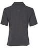 A charcoal grey women's short sleeve overblouse with a collar and a streamlined back design.
