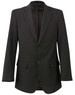 A men's stretch jacket in black, featuring a two-button front and single chest pocket. The interior is lined.