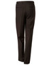 Brown men's polyviscose stretch pants with a tailored design, featuring two back pockets and a logo.