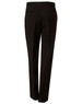 Men's black polyviscose stretch pants featuring a straight-leg design and back pockets. Includes branding.