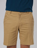 Men's stretch cotton chino shorts in a light tan colour. Features a logo on the right side.