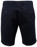 Men's stretch cotton chino shorts in navy blue, featuring a classic design and two back pockets with buttons.