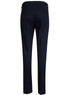 Navy ladies' chino pants viewed from the back, featuring a fitted design and a rear pocket. Includes a logo.