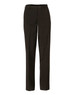 Women's slim leg pants in dark green wool stretch fabric, featuring a flexi waist and a standard waistband.