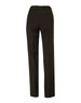 Slim leg flexi waist pants in dark wool stretch, featuring a back pocket and tailored design. Suitable for formal settings.