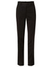 Women’s low rise pants in black poly/viscose stretch fabric, featuring a tailored design and a waistband.