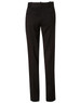 A pair of women's low rise pants in black, made from poly/viscose stretch, featuring a fitted design and back pockets.