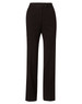 Black women's Flexi Waist Utility Pants in a poly/viscose stretch fabric, featuring a button closure and straight leg design.
