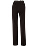Black women's utility pants featuring a flexi waist and made from a poly/viscose stretch fabric.