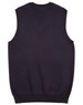 A women's v-neck vest in a dark navy colour, featuring no sleeves and a fitted design. It has a logo on the back.