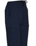 Men's solid colour scrub pants in navy, featuring pockets and an adjustable waistband. Includes a branding logo.