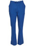Solid blue ladies' scrub pants with a drawstring waist and side pockets, featuring a brand logo.