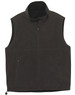 A unisex reversible vest in a dark colour, featuring a zip front and two side zip pockets. It has a logo on it.