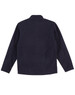 A dark navy polar fleece jacket with a full zip and no visible front detailing, featuring a logo on the back.